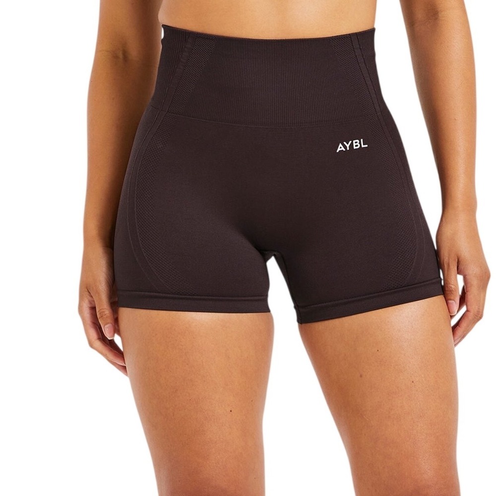 AYBL Balance V3 Seamless Shorts Womens XL Brown High Waisted Workout Activewear